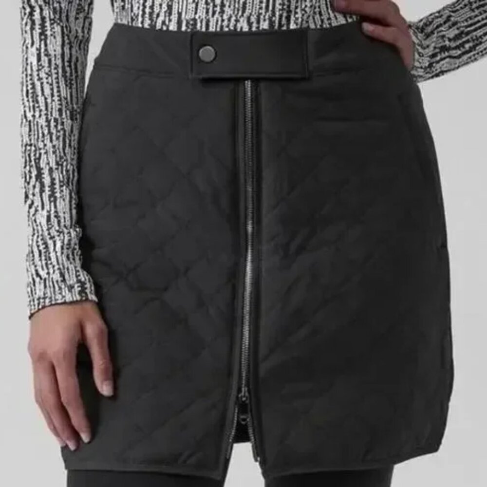 Athleta Black Apres Ski Quilted Mini Skirt NWT - Size 14